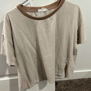 Downeast cropped striped shirt